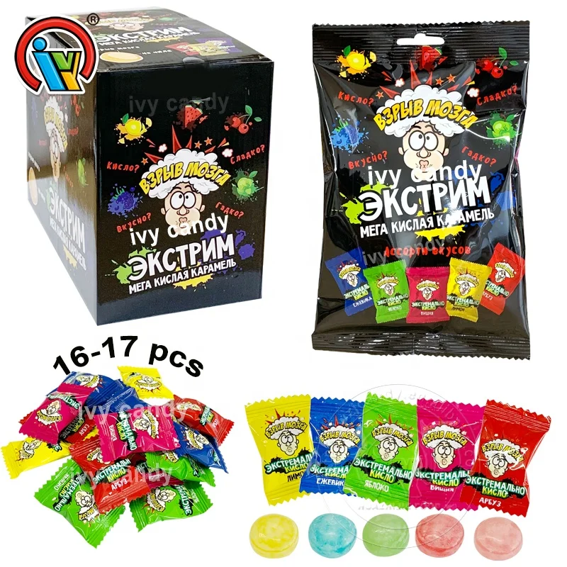 New arrival  big package fruit flavor super sour hard candy factory