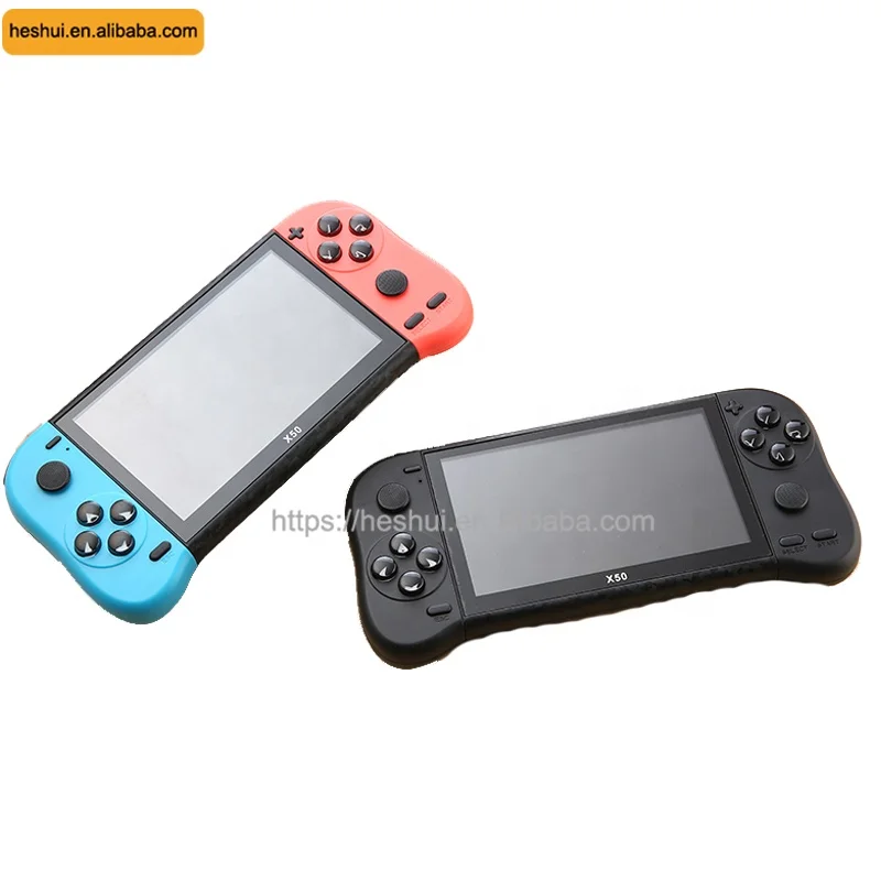 2022 New Style X50 Handheld Game Console 5.1 Inch  Games Consoles Built-in 6800 Classic Games Rechargeable Battery Portable