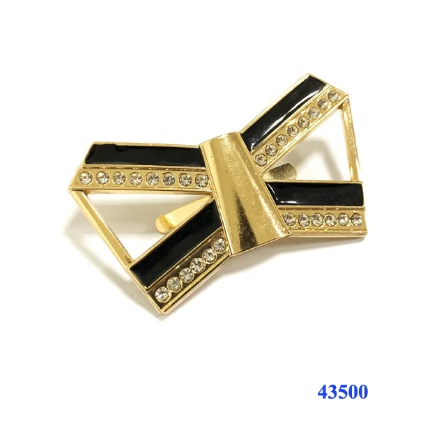 Factory direct price butterfly metal footwear fitting buckles with diamond