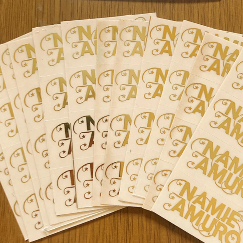 50PCS 5X1CM 3D Gold Silver Free Delivery Transfer Sticker Name LOGO Personalized Packaging Electroplate Custom Metal Waterproof