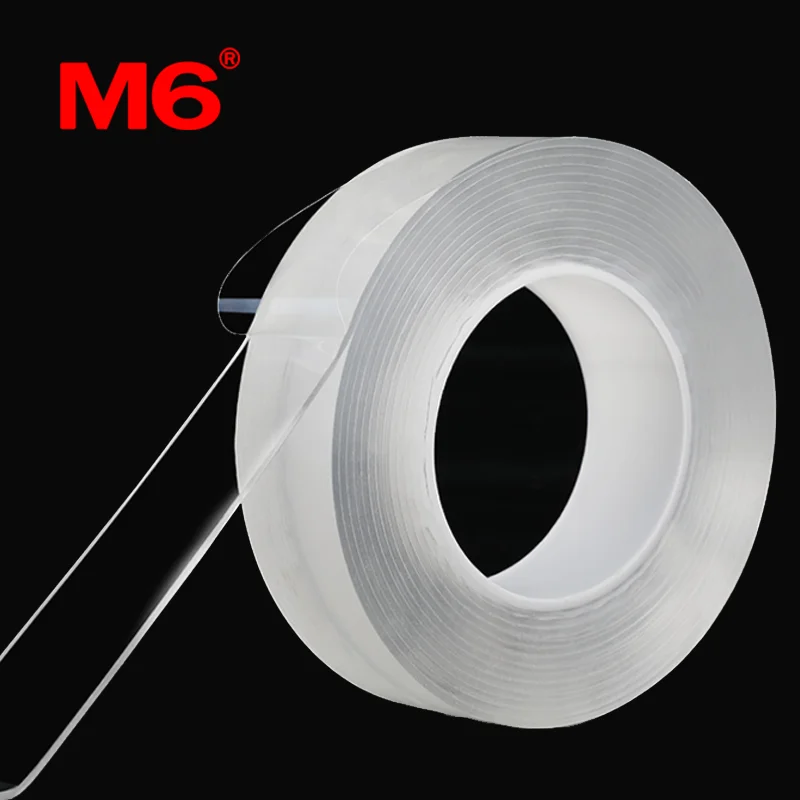 Пользовательские 2 мм моющиеся бесследные двусторонние рулоны прозрачной ленты Nano