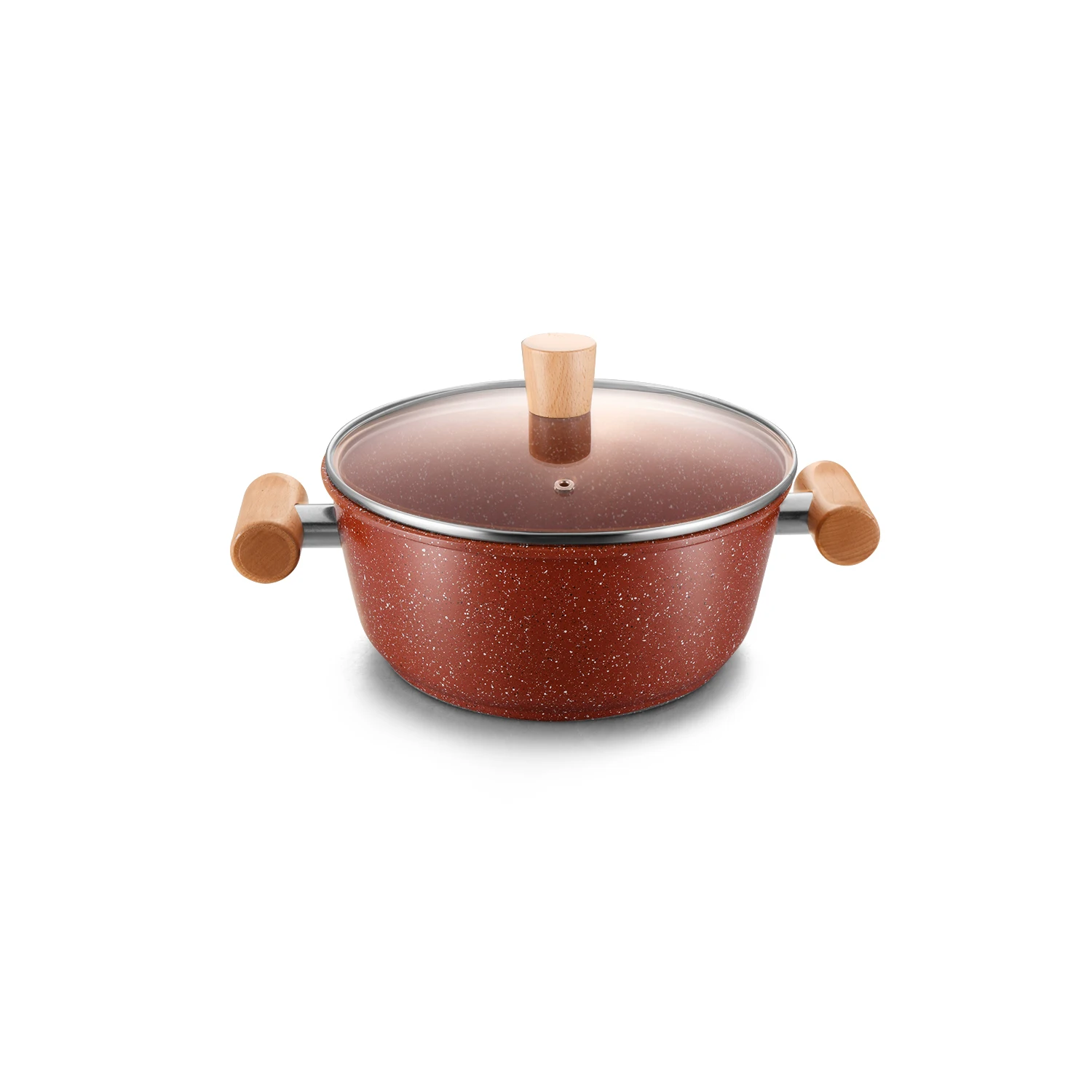 Wholesale factory direct red soup pot non stick casserole pot health kitchen carbon steel pot with iron lid
