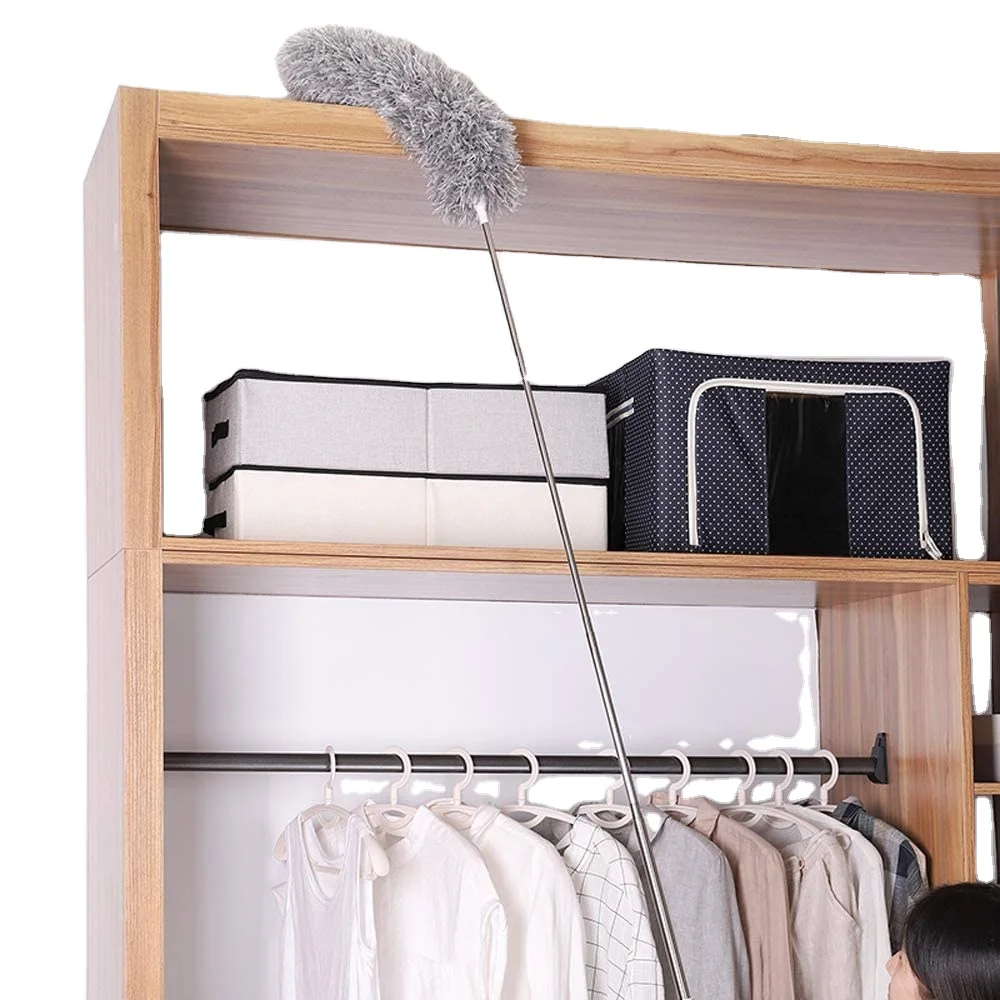 OEM Adjustable  Microfiber Duster  telescopic pole Feather Fan Keyboard Feather Computer Car Cleaning Brush