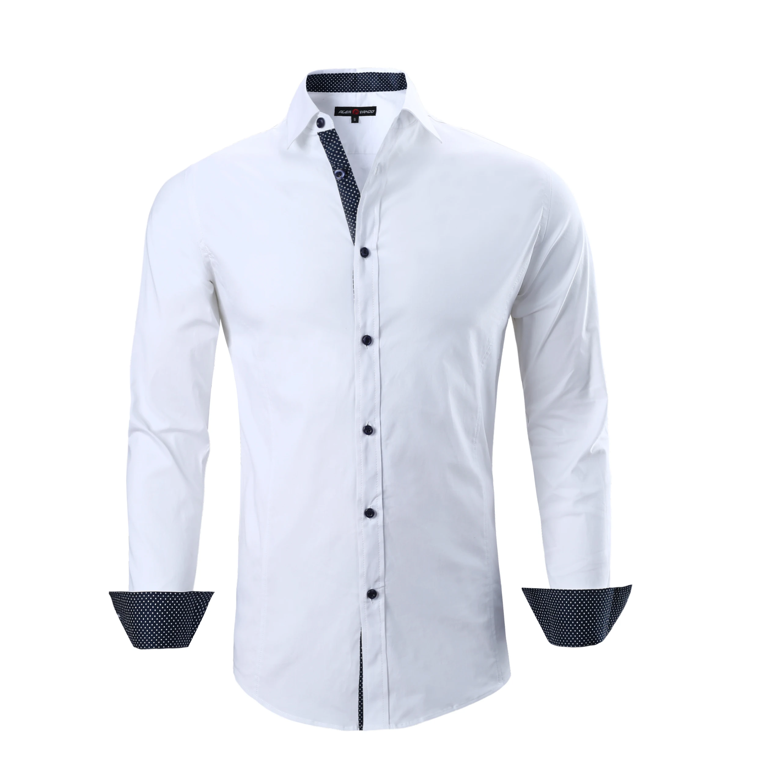 OEM/ODM camisa, оптовая продажа, мужские однотонные повседневные белые рубашки из хлопка и полиэстера с длинным рукавом и широким воротником для мужчин