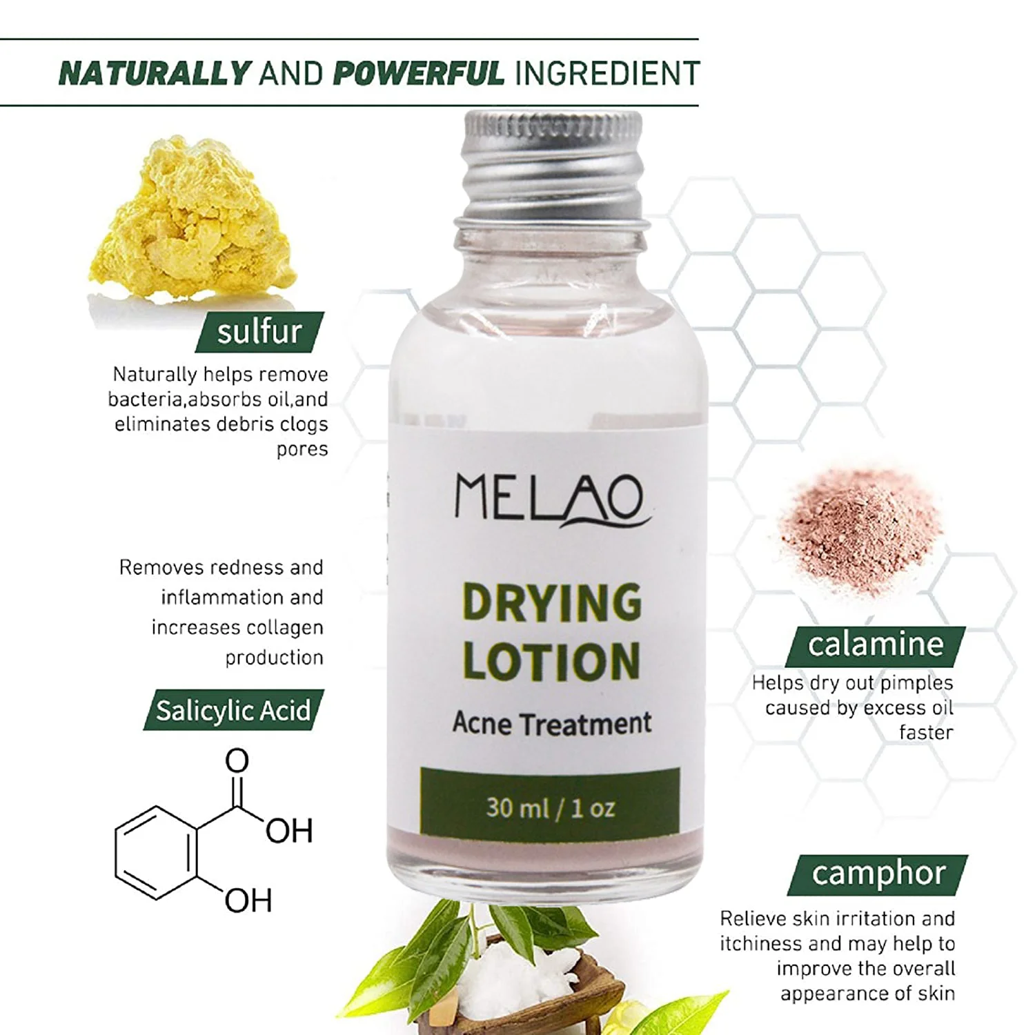OEM/ODM High Quality Private Label Facial Care Natural Organic Acne Treatment MELAO Oil Balance Drying Lotion Acne Treatment