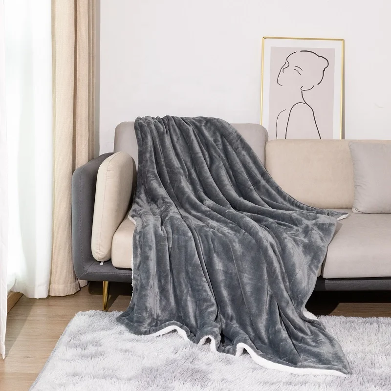 Custom Plain Throw Fleece Wool Plush Sherpa Blankets For Winter