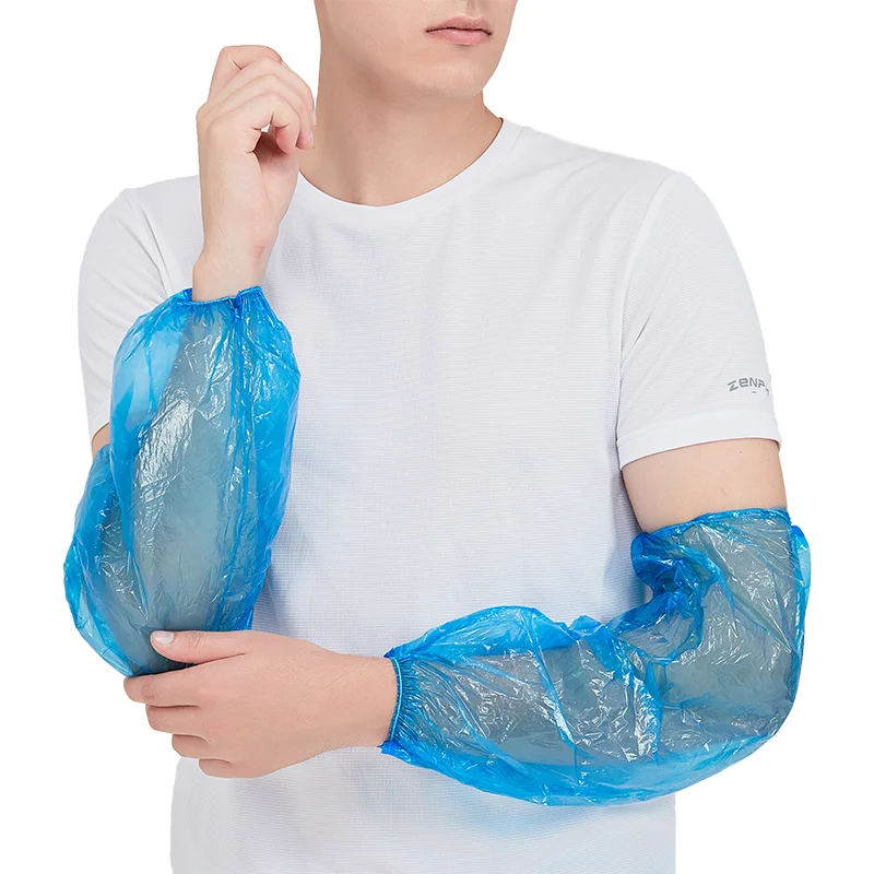 Greasy Dirt Protective Blue Sleeve Cover Factory Disposable Plastic Sleeves Covers With Different Colors Available