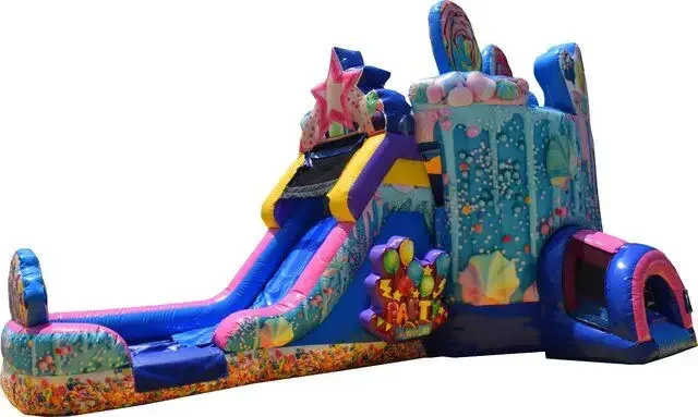 Best Sale Cheap Inflatable Birthday Cake Bouncy Combo Wet and Dry and Inflatable Jumping Castle For Kids