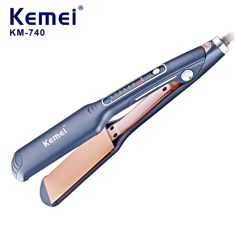 Kemei Km-740 отрицательных ионов с защитой от ожогов Led Профессиональный Выпрямитель для волос портативный выпрямитель
