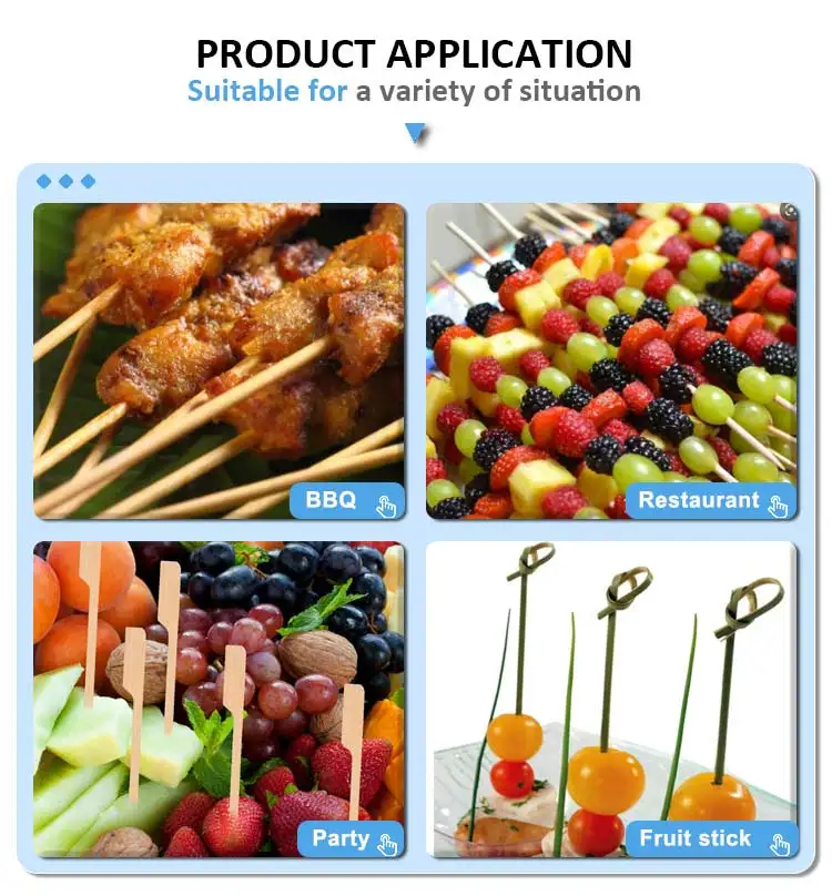 Chinese Factory Importers Wholesale Non Stick Party Barbecue Meat 100mm 4 Inch Disposable Nature BBQ Bamboo Stick Skewers