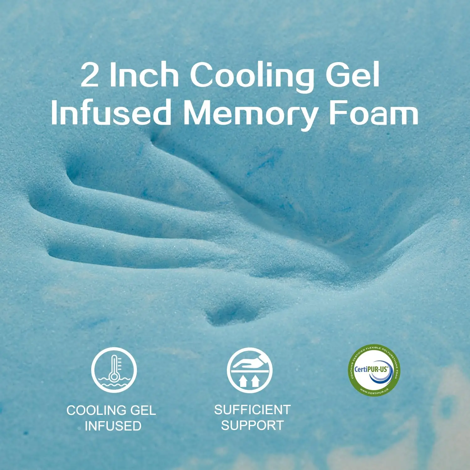 King Size Pressure Relieve Dual Layer 4 Inch Cooling Gel Memory Foam Mattress Topper with Extra Thick Pillowtop Cover