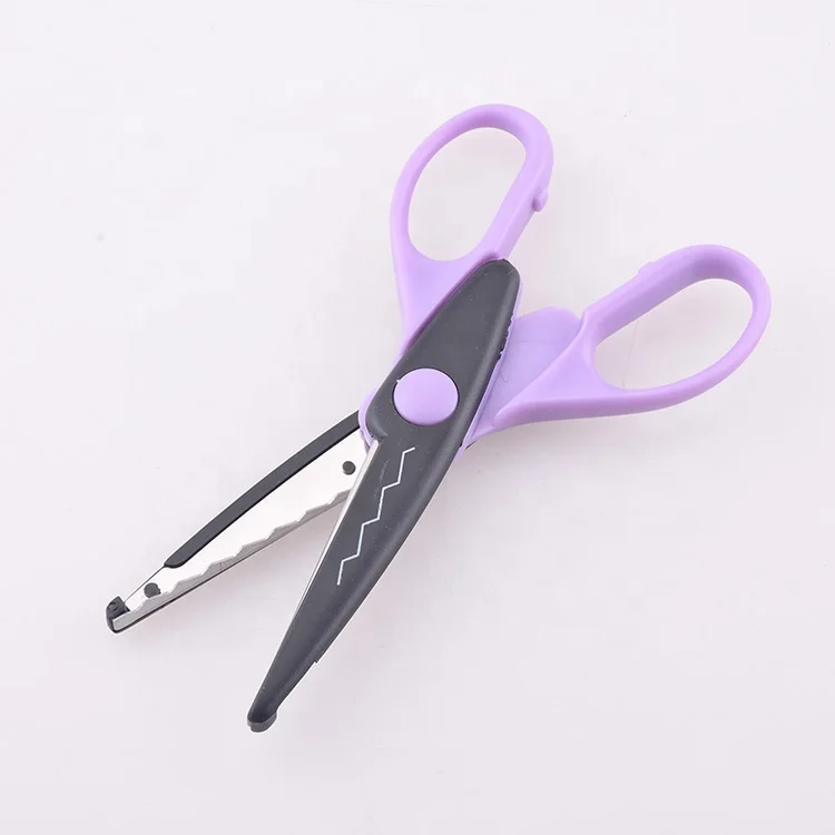 Plastic Colored Fancy Training Scissors Children Safety Preschool For Kids Art Craft DIY Hand Make