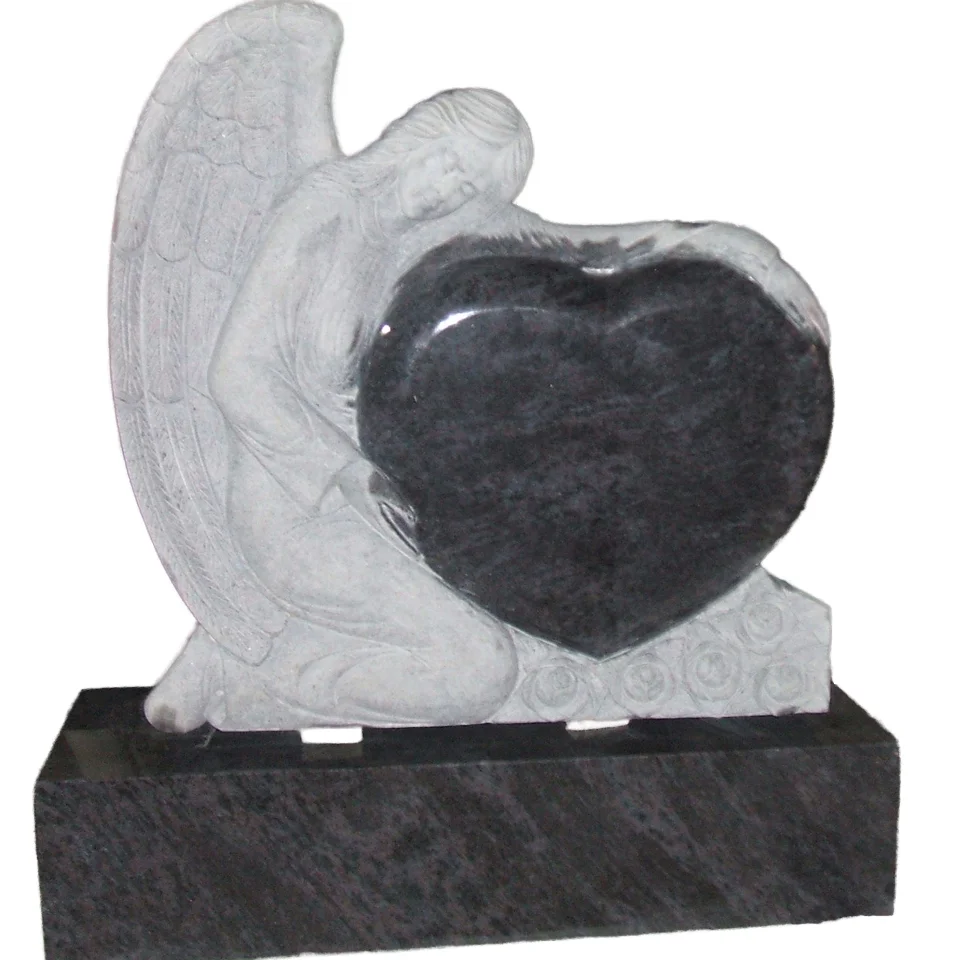 European design Upright carving angel poland angel tombstone