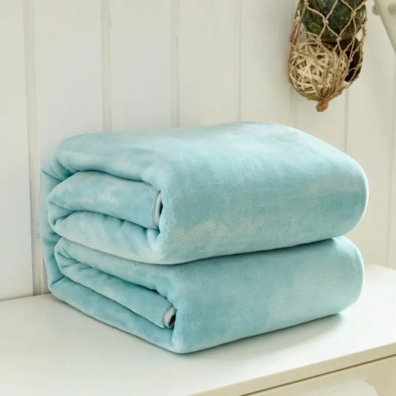 High quality customized solid selimut bulu coral fleece flannel blankets