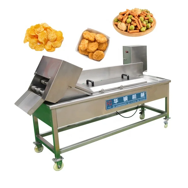 Industrial potato frying machine automatic donut maker continuous conveyor belt electric heating fryer