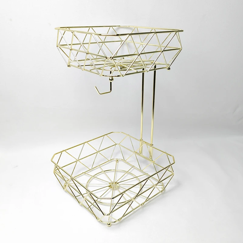 GOURMAID Detachable fruit basket with banana hook Fruit bowl 2 tier fruit basket