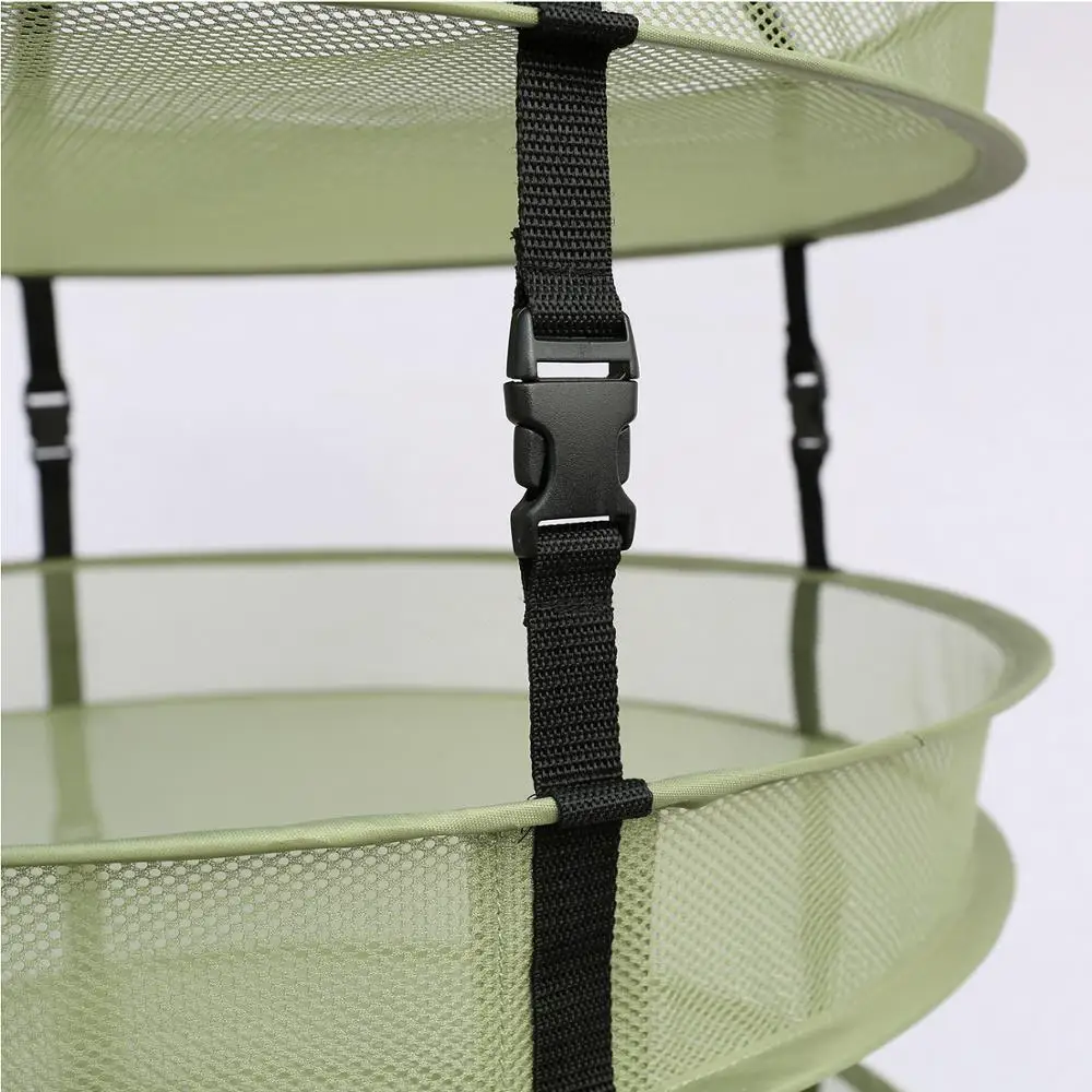 8 Layer Clip on Green Collapsable Hydroponic Greenhouse Plant Drying Rack Dry Net