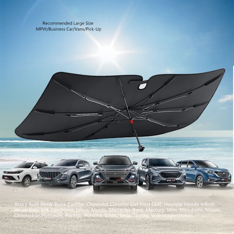 Factory Custom Outdoor special Uv protection Thermal isolation   Portable Foldable Umbrella Style Sunshade Car Windshield