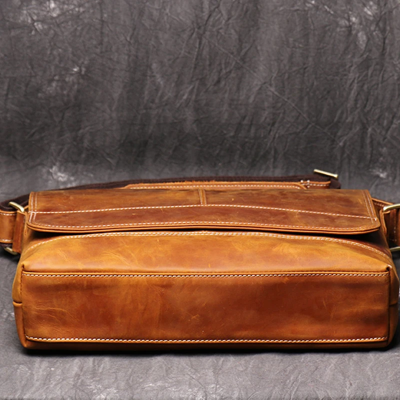 Genuine Leather  Crossbody Shoulder  Document Durable  Briefcase For Men Shoulder Bag