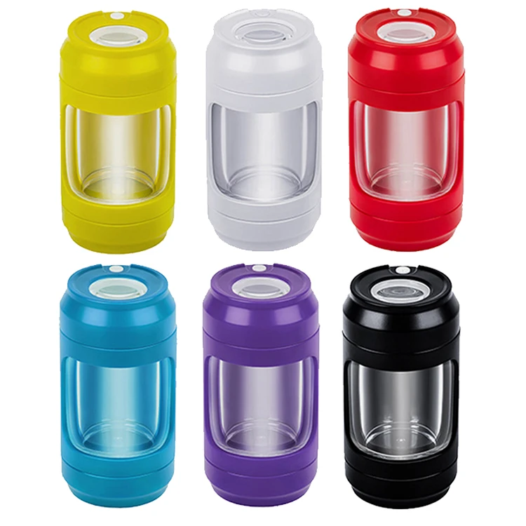 Magnifying Glowing MAG Jar Stash Jar Grinder Plastic Glass Light-up Led Air Tight Storage Jar
