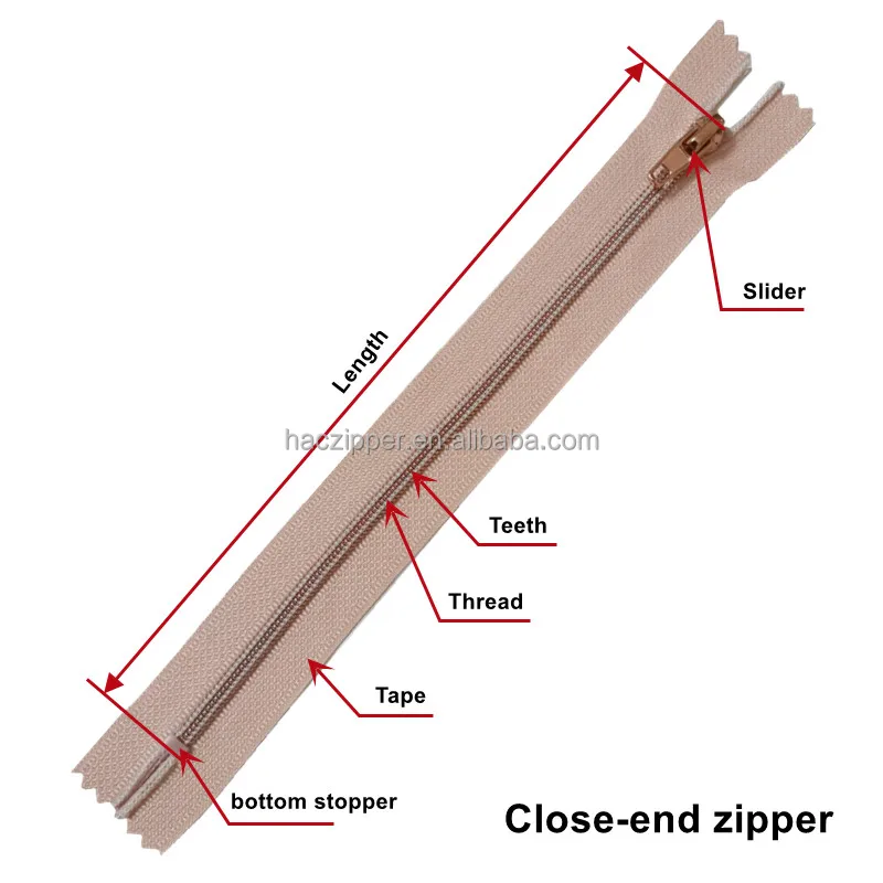 #5 reversed silver  nylon zipper