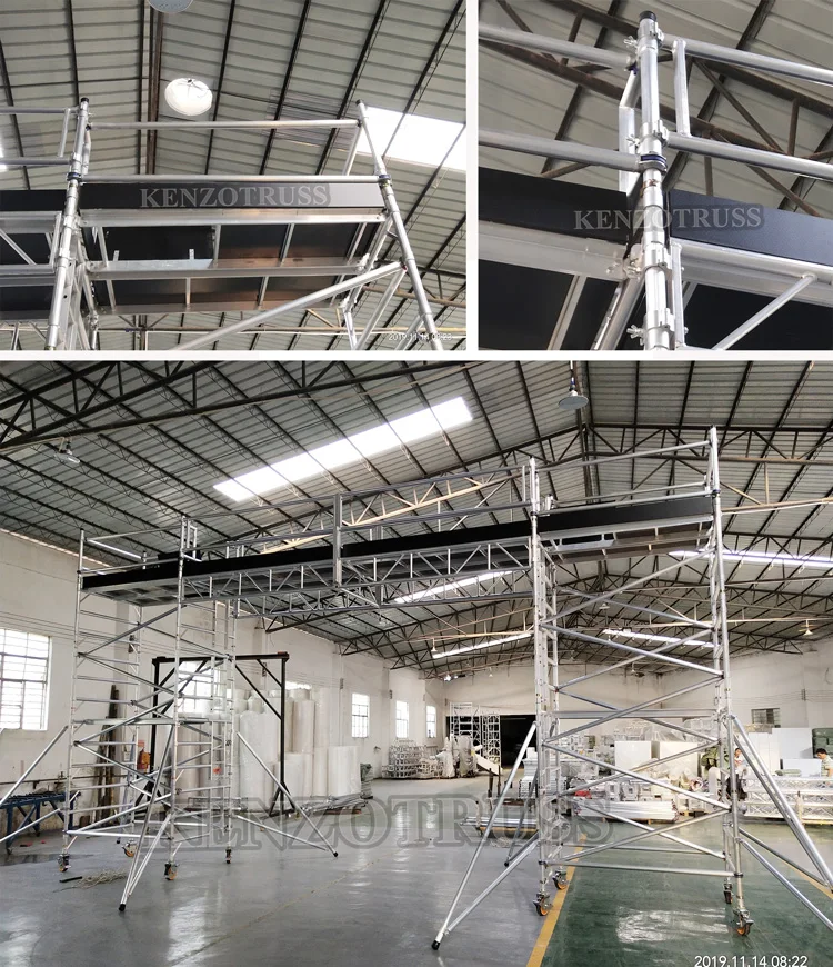 Portable cheap price aluminum ladder mobile scaffold tower with stairs