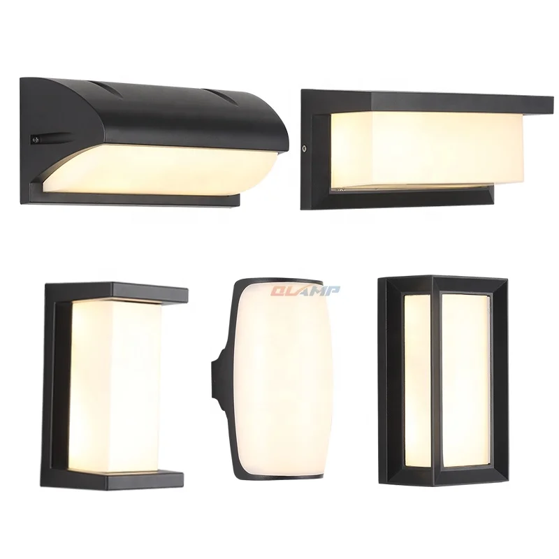 Plastic Outdoor Garden Fence Wall Lighting Wall Mount Lights Rectangular Modern Waterproof Outdoor Wall lamps