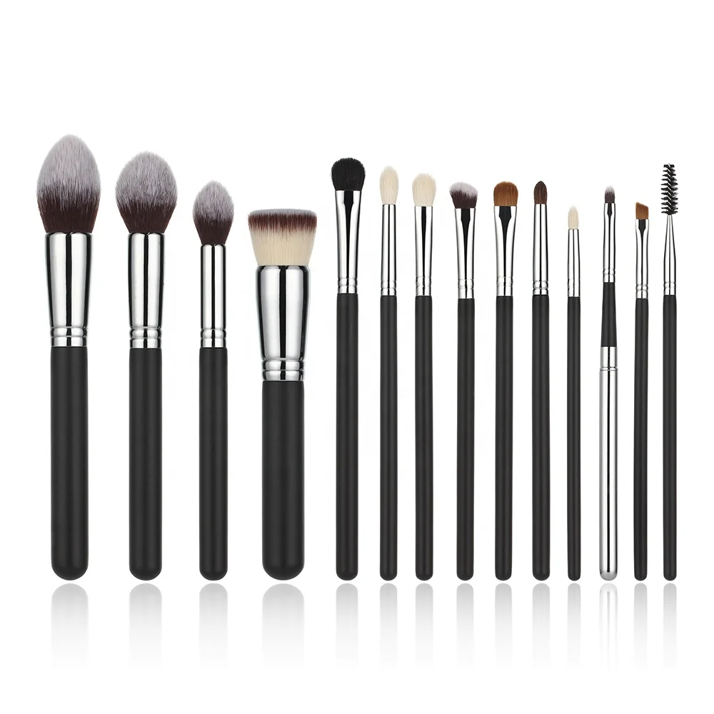 Vonira Beauty Matte Black Silver Copper Professional Makeup Studio Makeup Artist Must Have Basic Cosmetic Brushes Set OEM  ODM