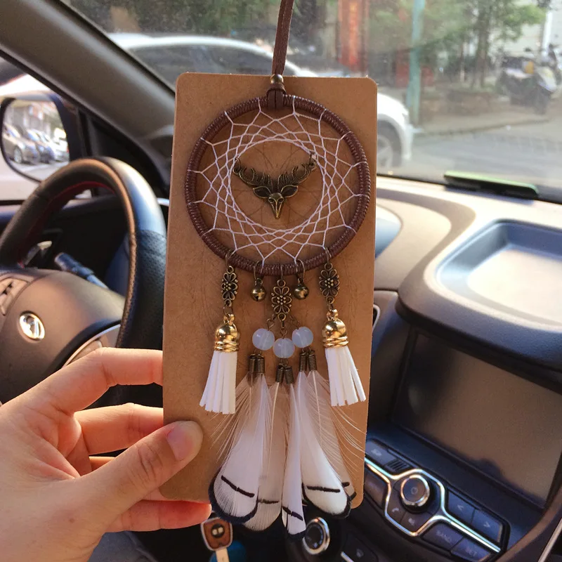 Indian Feather Dream Catcher Car Hanging Accessories Home Decor Luxury Deer Dream Catcher