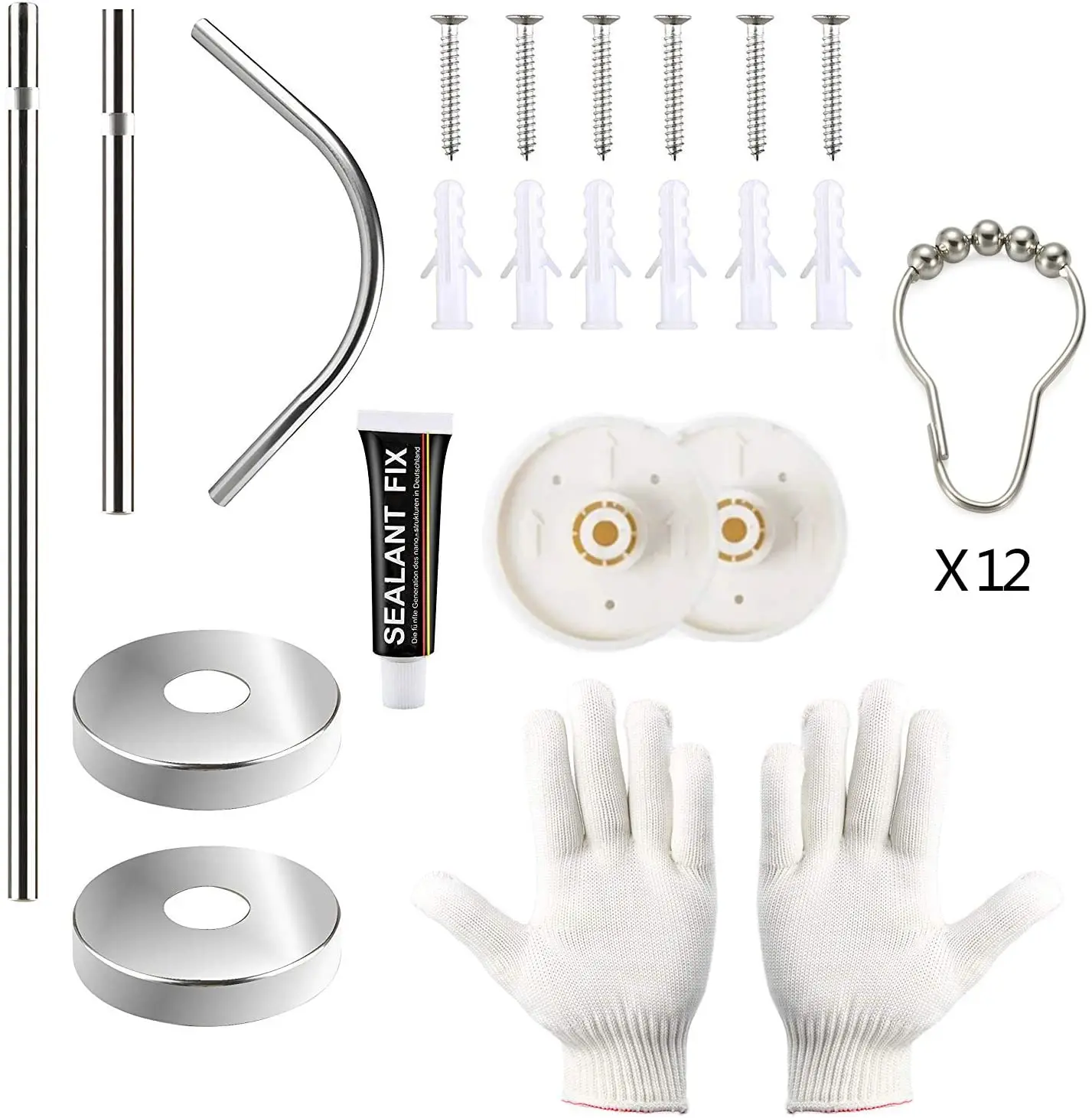 New Life Stretchable Drill Free Install 304 Stainless L Shaped Shower Curtain Rod