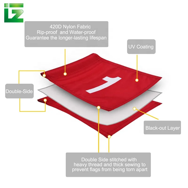 Factory Wholesale High Quality Mini Portable Custom Golf Flag Pole Golf Course Putting Green Flag Golf Hole Cup Set