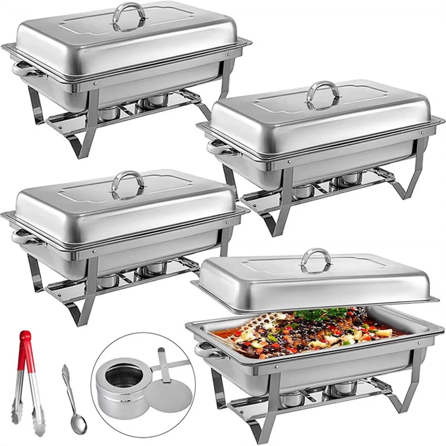 Stainless Steel Buffet Chafing, Dishes Restaurant Hotel Serving Food Warmer Box Rectangle Kitchen Food Warming Stove/