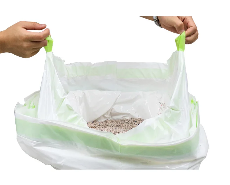 Biodegradable 7pcs Pet cleaning lazy free shovel Easy To Clean Poop Garbage Cat Litter Bag