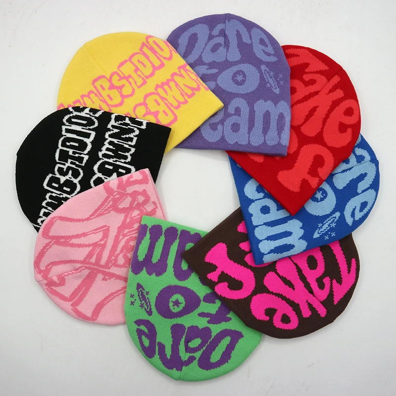OEM ODM производители жаккардовые Тканые акриловые вязаные зимние шапки шапочка с напечатанным