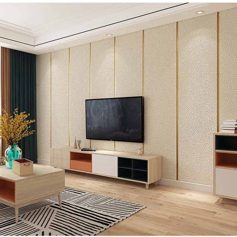 Moisture-Proof Luxury european-style deerskin flocking wallpaper rolls non-woven wallpaper for home decoration