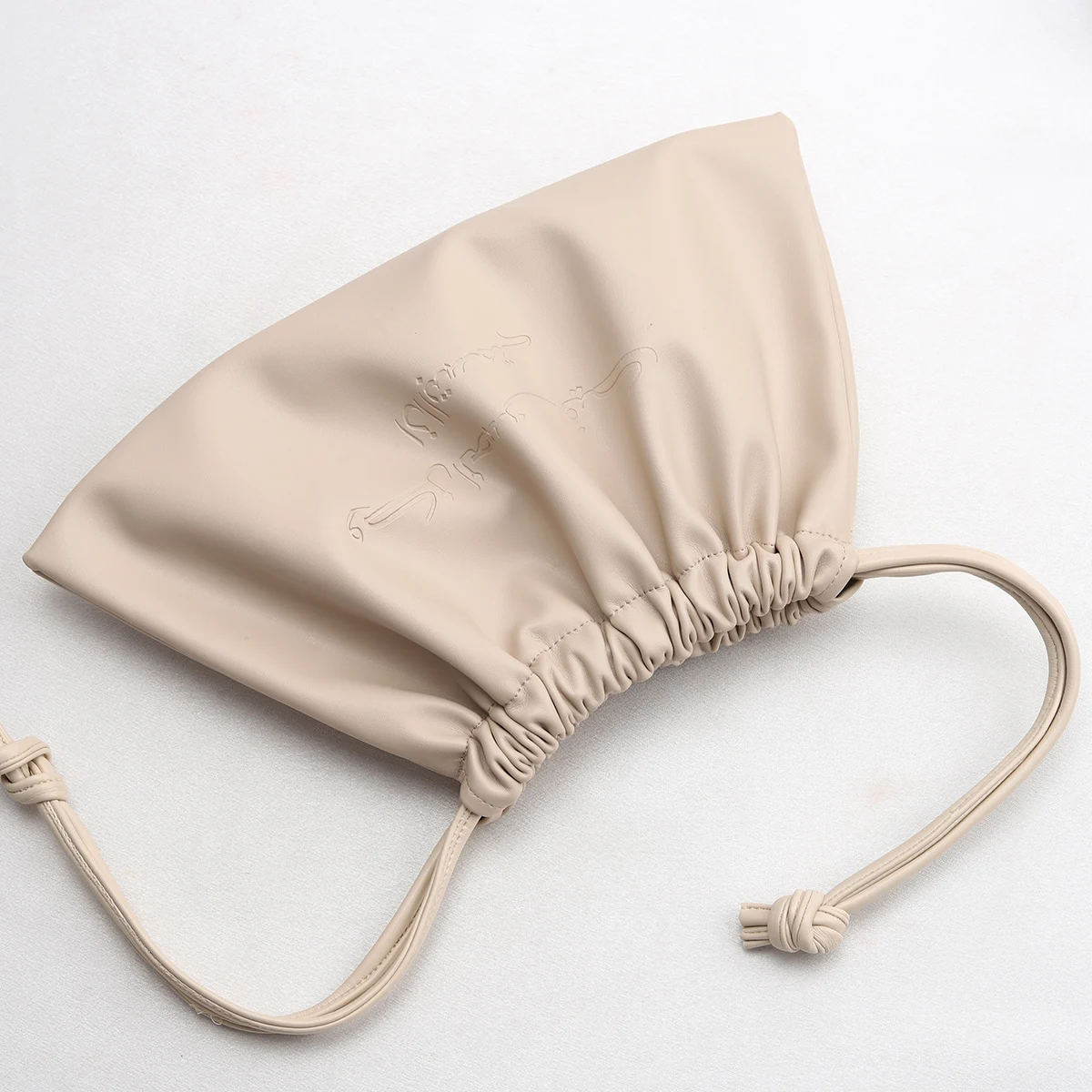 Recyclable New Product Waterproof Drawstring PU Leather Pouch For Cosmetics Packing Leather Drawstring Pouch