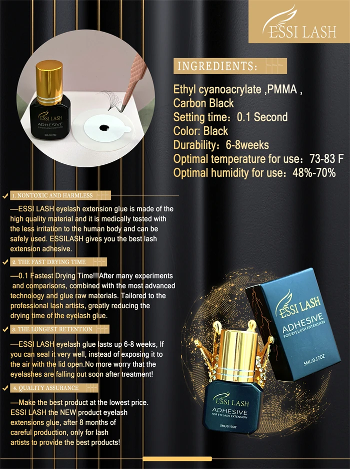 ESSI LASH Fast Dry Strong Private Label pesta as tray lashes Glue Remover Bonder Liquid 6 kit for eyelashes Extensions wholesale