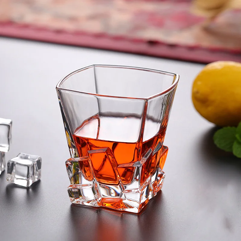 Spin Wine Whisky Glasses Rotating Glass Cup Drinking Glasses Shot Glasses Embossed Whiskey Glass Luxury Customized