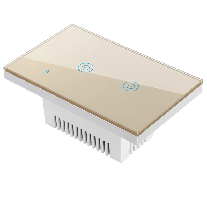 
US AU Smart Life Wireless Voice Wall Glass Timer Google Home Amazon Alexa 2 Gang Tuya Touch Switch Light Wifi Wall Switch 