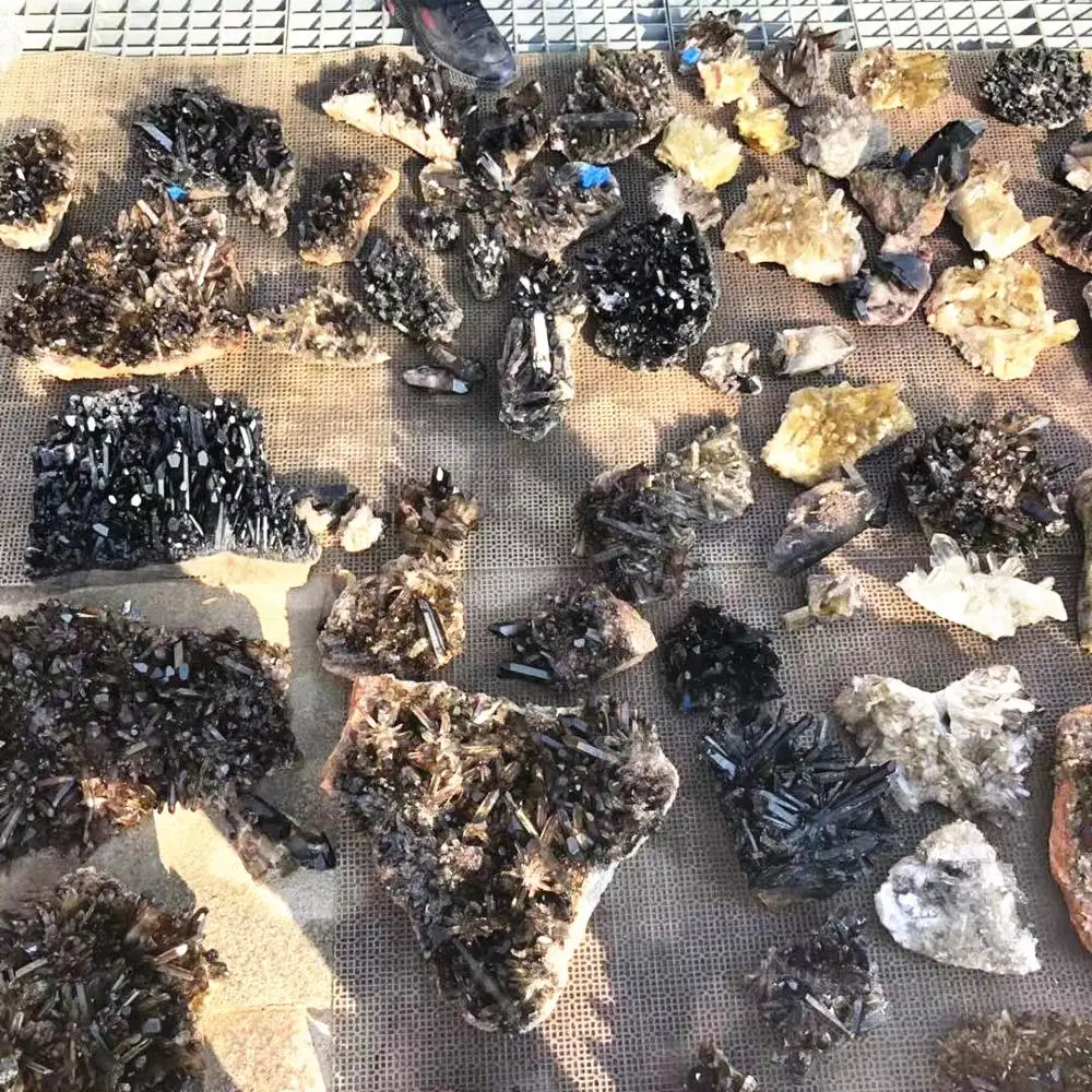 Wholesale natural raw smokey quartz tea crystal cluster for decoration