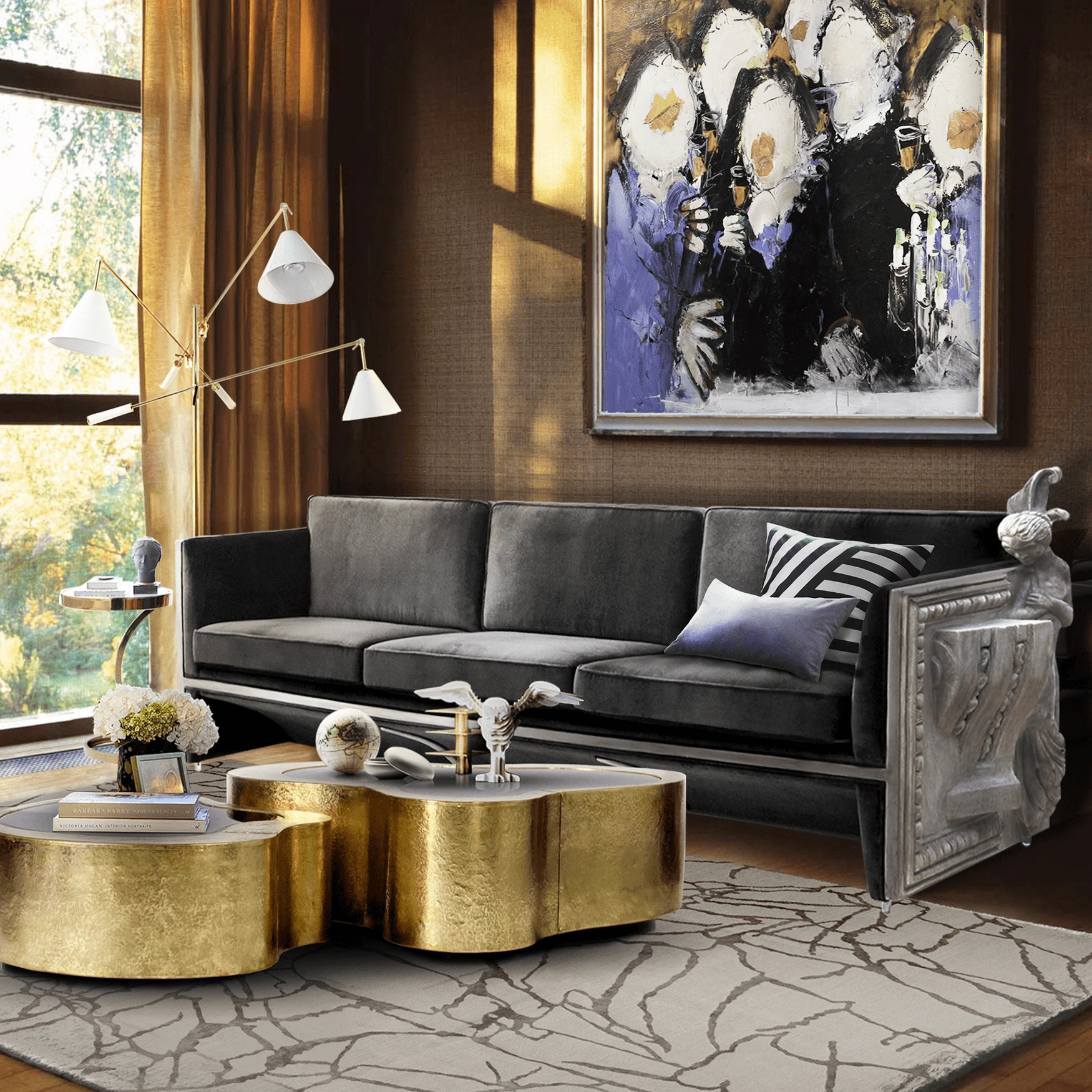 Modern Design Luxury Couch Living Room European Fiberglass Retro Relief Carved 3 seat Solid Wood Fabric Velvet Sofa