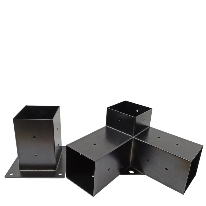 4*4 Pergola Boot Shoulder Brackets Wood Post Base Pergola Wood Stand Kit with Steel Bracket