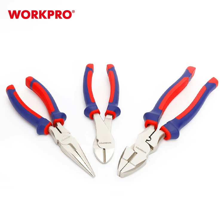WORKPRO 3pc Профессиональные Плоскогубцы для резки проволоки с длинным носом Набор инструментов электрика