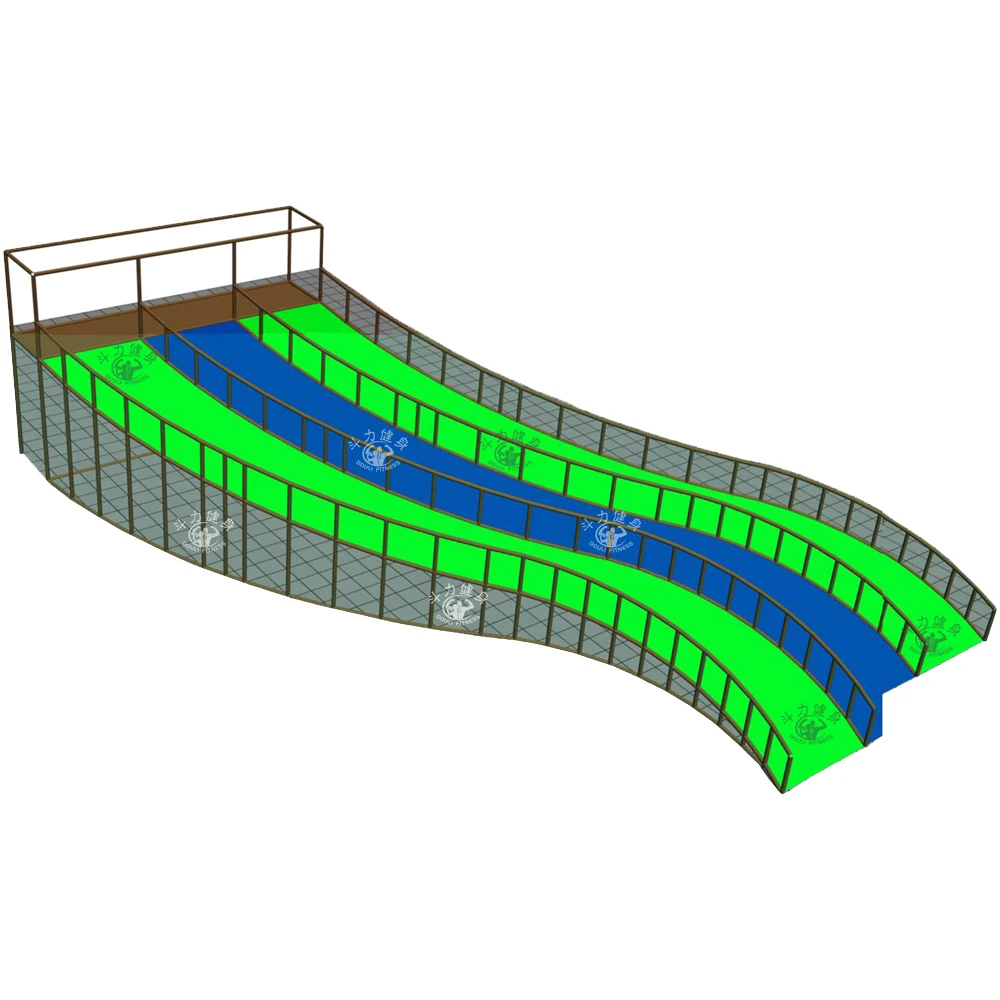 Dream customizable popular plastic rainbow dry ski tubing slope slide as part of kids play area indoor playground equipment