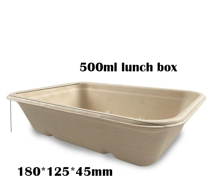 Eco- friendly Sugarcane Lunch Box Biodegradable Bagasse Take Away Box Paper Pulp To Go Food Container With PET Lid