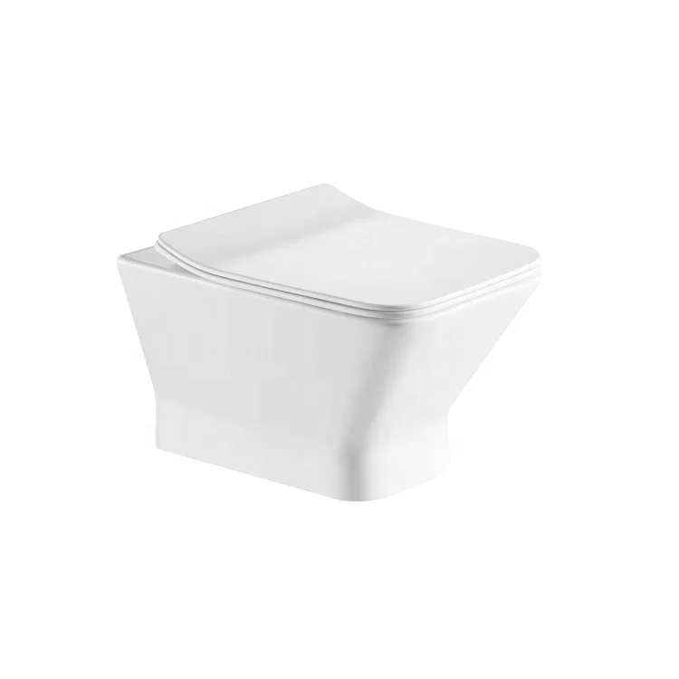 ANBI Australian Standard Bathroom Wall Mounted Toilet Ceramic Square Rimless Wall Hung Toilet