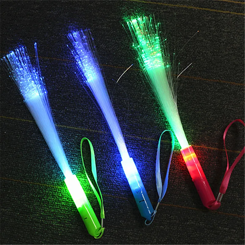 Лидер продаж Заводская распродажа 4 вида цветов светящийся белый волоконный RGB оптический жезл для вечеринки свадьбы украшения на день рождения
