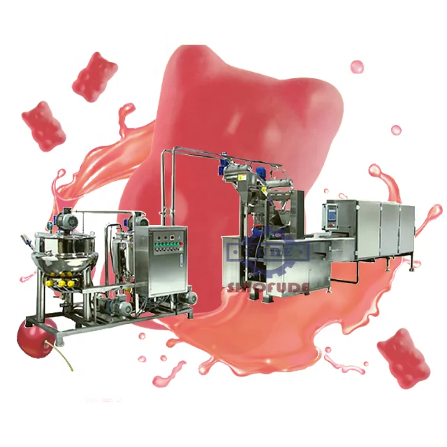 easy operation Full automatic vitamin B gummy bear making machine gelatin soft candy depositing production line