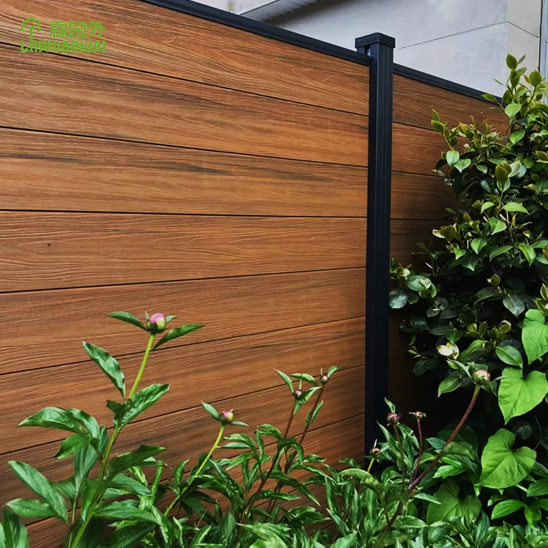 Linyuanwai Waterproof WPC Fence Panel Wood Plastic Composite Decorative Fencing Garden Wall Privacy Fence