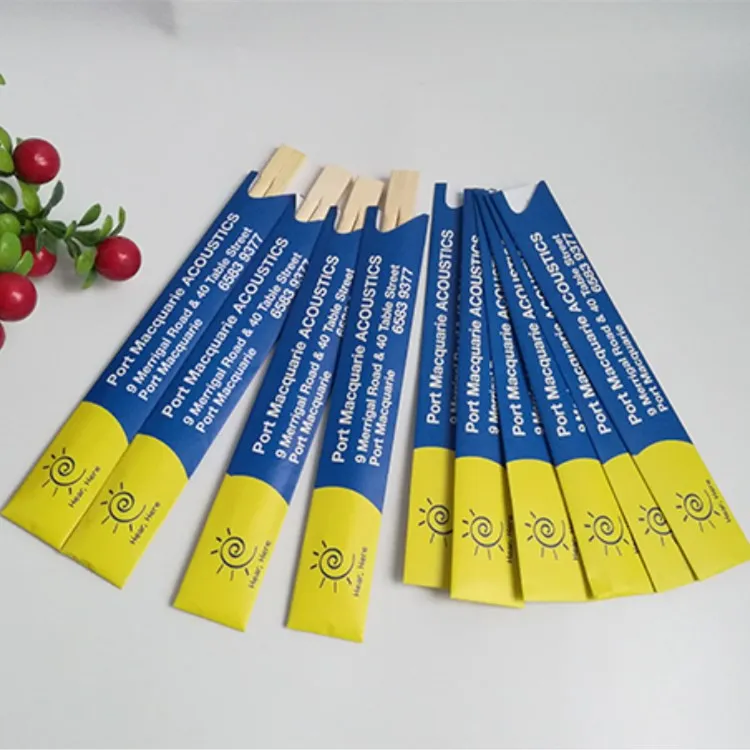 Wholesale semi-closed paper wrapped smooth surface twins bamboo chopsticks